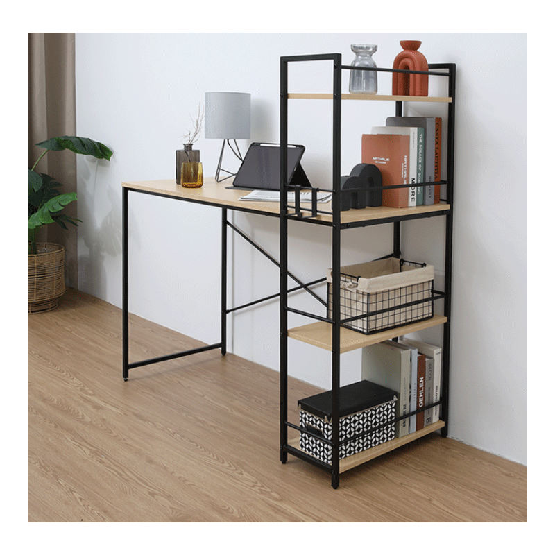 66579 CONNER/P MULTI WORKING TABLE120CM. NT/BK PB WITH PVC FINISHED, STEEL FRAME 