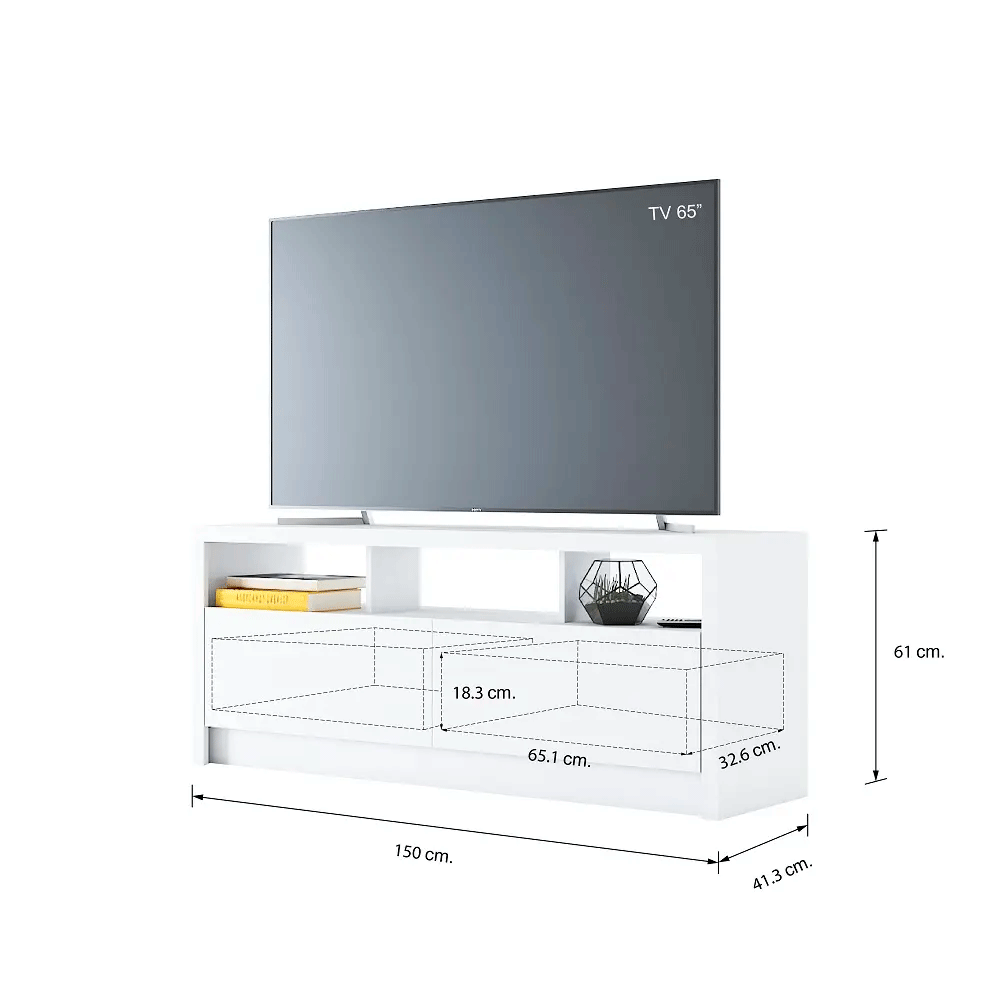 51544 MIDST TV CABINET 150 CM. WT PB WITH MELAMINE FINISHED 