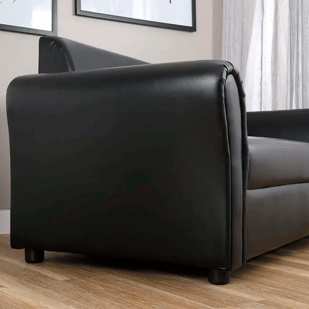 40919 H-JAMES PVC 2.5/S SOFA BK PVC UPHOLSTERY. PLASTIC LEG 