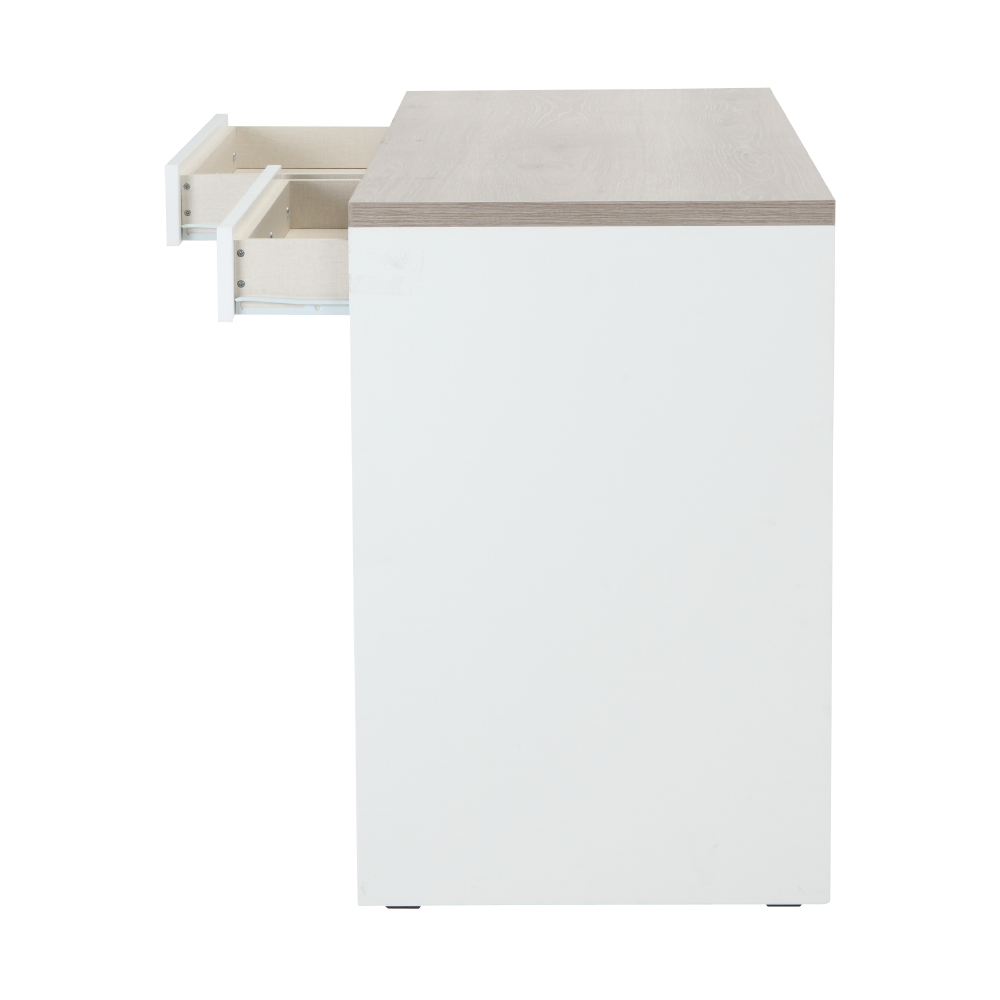 41434 H-VINCE WORKING TABLE 120 CM. WT/NT WOOD WITH MELAMINE 