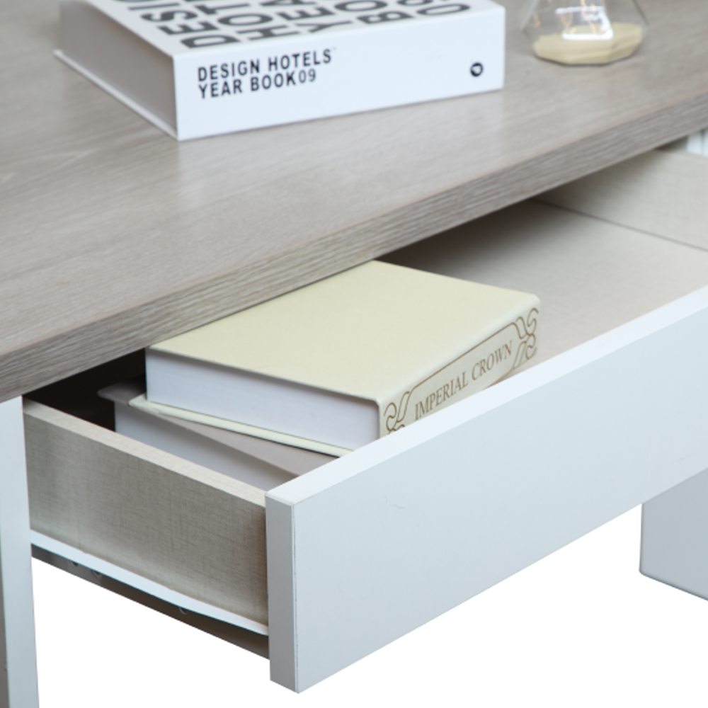 41434 H-VINCE WORKING TABLE 120 CM. WT/NT WOOD WITH MELAMINE 