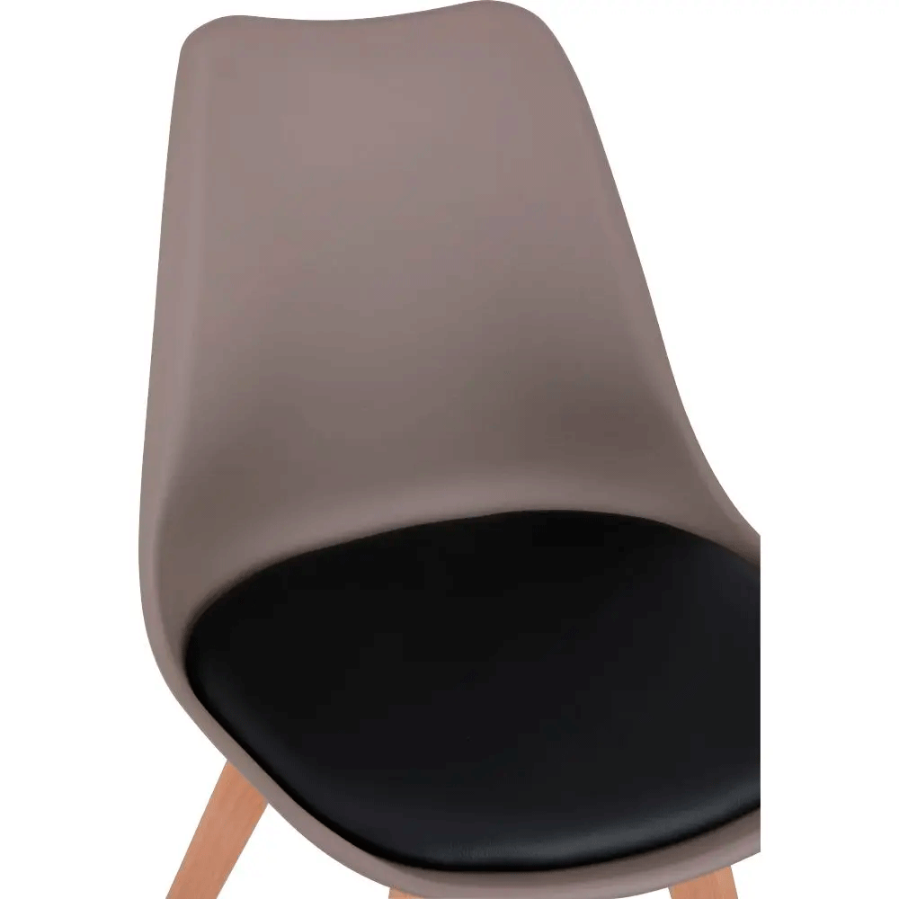 51577 KIEL PLASTIC CHAIR OT/NT PP,PVC SEAT CUSHIONS, BEECH WOOD LEGS 