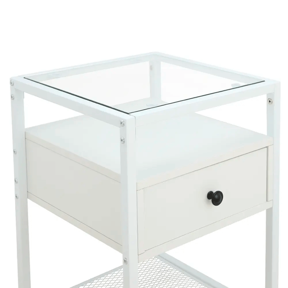 61303 HEKA SIDE TABLE WT/WT