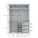 40761 BLANC 3 DOORS WARDROBE OPT-C 150CM WT#01