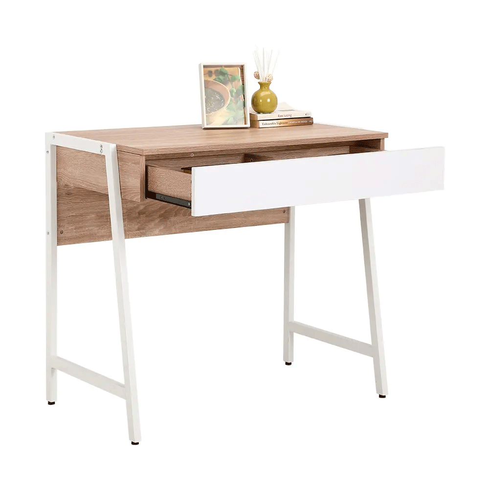 66558 ZANIS HOME DESK 84 CM. NO/WT PB WITH PVC FINISHED, STEEL FRAME 
