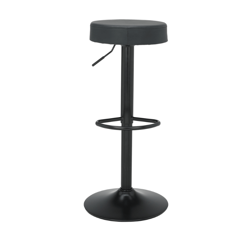 66587 FUNKY BAR STOOL BK PU SEAT WITH POWDER COATED+GASLIFT 