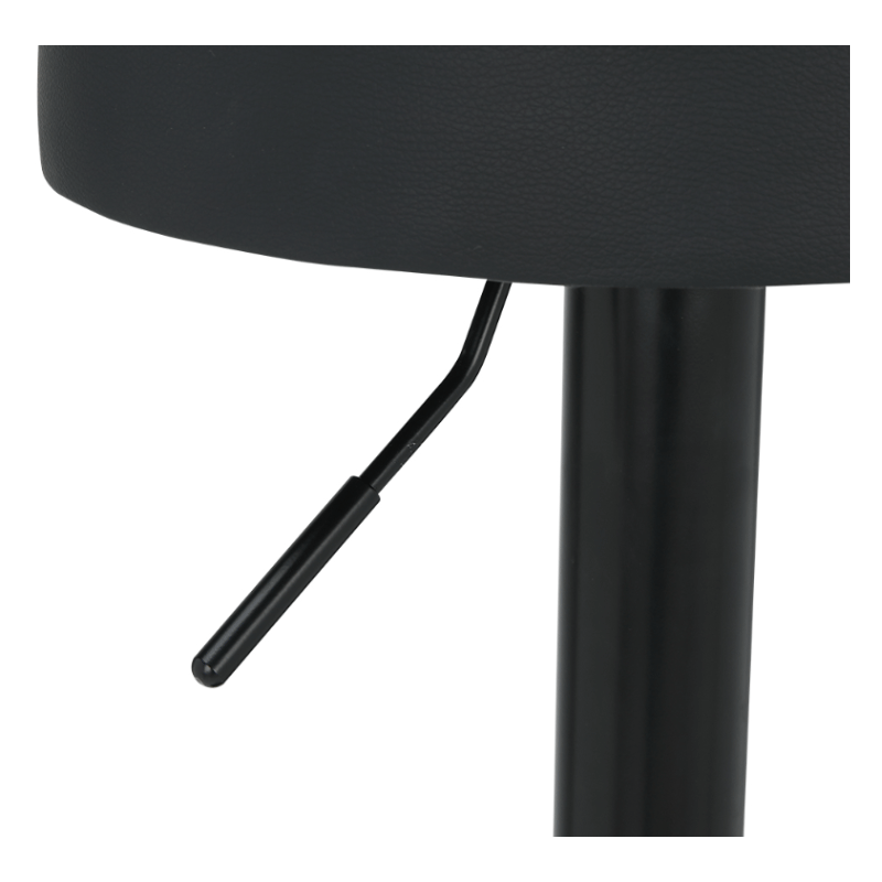 66587 FUNKY BAR STOOL BK PU SEAT WITH POWDER COATED+GASLIFT 