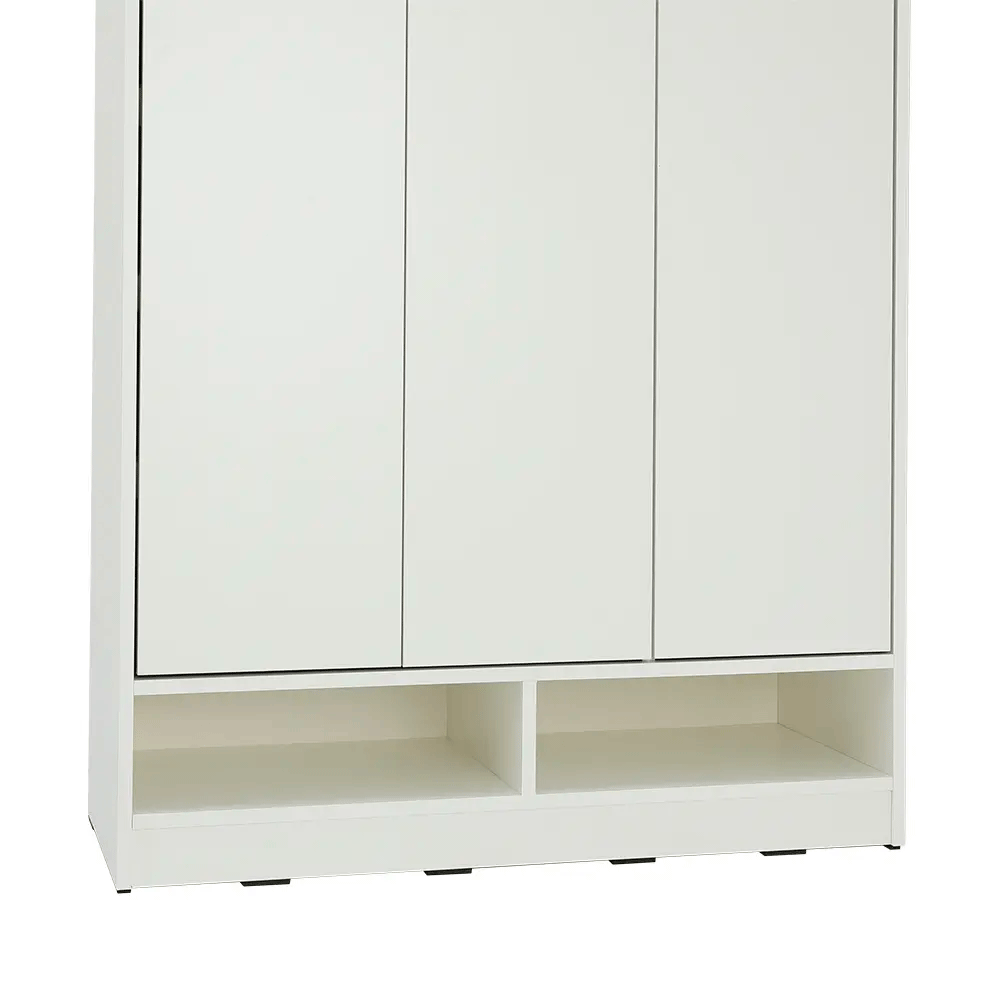 66561 PEZZO/N SHOE CABINET 3 DR.88 WT/LO15 PB WITH MELAMINE & FOIL 