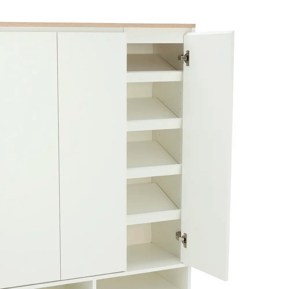 66561 PEZZO/N SHOE CABINET 3 DR.88 WT/LO15 PB WITH MELAMINE & FOIL 