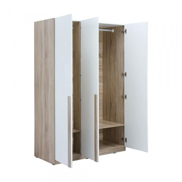 42486 MINIO WARDROBE 3DR 120CM NT/WT 120X51.2X180CM