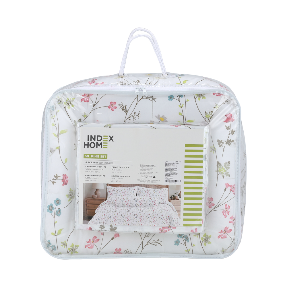 66580 BOG-BLOSSOM KING BEDDING 6PCS/SET CR 100% POLYESTER 