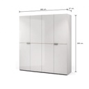 41809 BLANC 4 DOORS WARDROBE OPT-C 200CM WT#01
