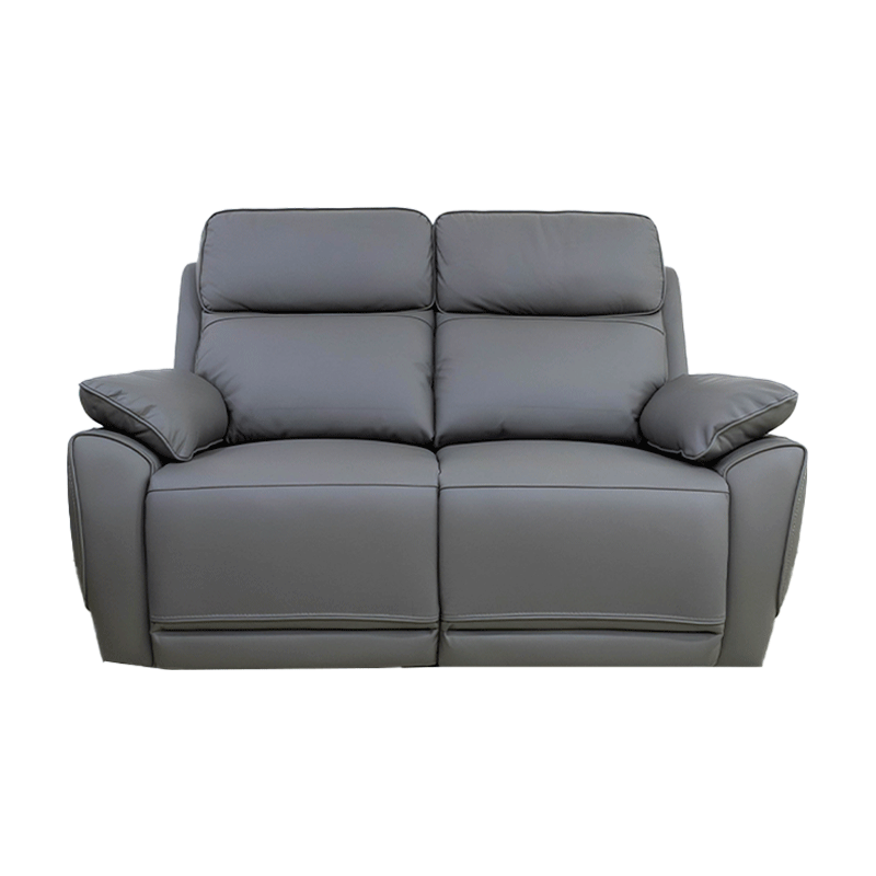 68216 COW LEATHER/PVC, 4 ELECTRIC RECLINERS #180 GRAY