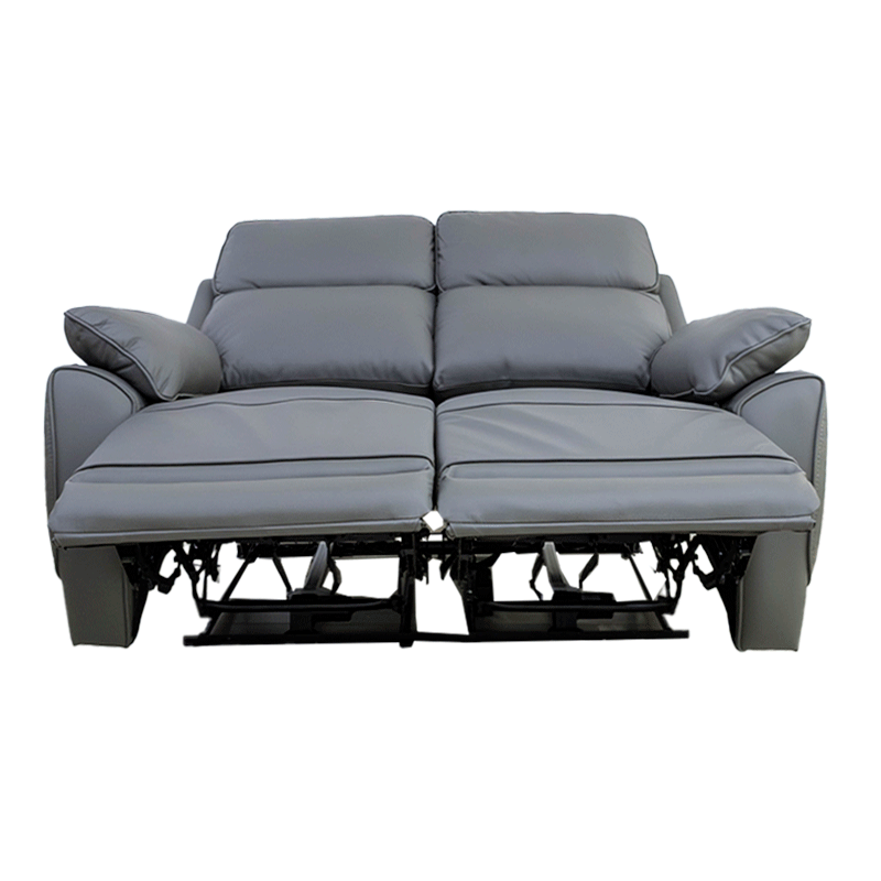 68216 COW LEATHER/PVC, 4 ELECTRIC RECLINERS #180 GRAY