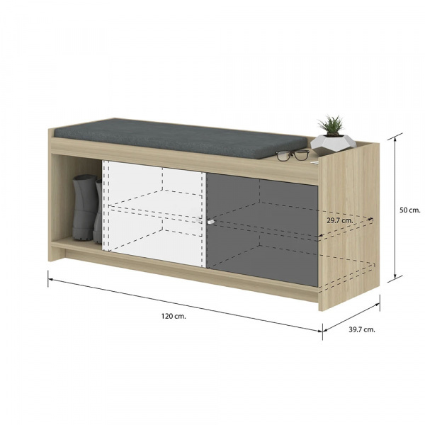 42468 BROOKS SHOE CABINET NO/WT 12X39.7X50CM