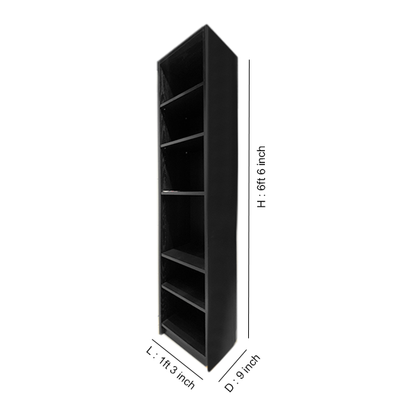 39361 BOOK CASE BLACK BROWN BILLY 40X28X202CM