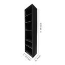 39361 BOOK CASE BLACK BROWN BILLY 40X28X202CM