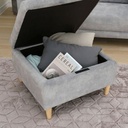 42519 DOROTHY FABRIC SOFA 2/S+STOOL LGY, 160X84X85CM