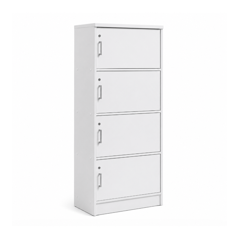 17374 STORAGE CABINET 4 DOOR (W/LOCK)- SUPER WHITE 1.55X0.6X0.42M - GV 4616(LO)