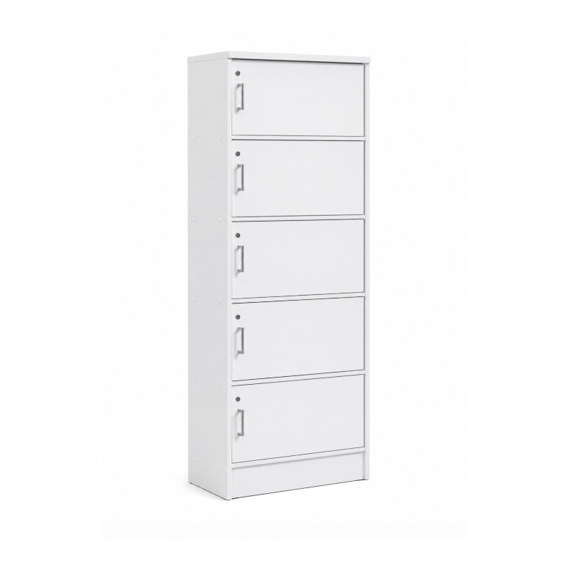 17739 STORAGE CABINET 5 DOOR (W/LOCK) - SUPER WHITE 1.92X0.6X0.41M - GV 5616(LO)