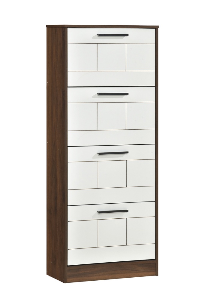 10573 SHORE CABINET 4 TIER COLUMBIA OAK/ WHITE