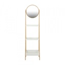 42546 ELVIRA / N 3-TIER SHELVES + MIRROR WT/NT 43X3