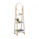 42546 ELVIRA / N 3-TIER SHELVES + MIRROR WT/NT 43X3