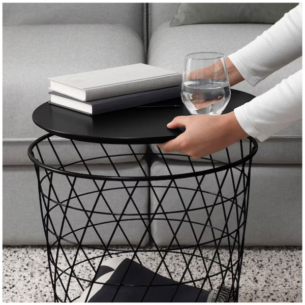 17411 STORAGE TABLE 44CM BLACK KVISTBRO 90480401