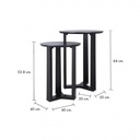 42333 TRI-O (S+L) SIDE TABLE CF 40X40X53.85X50X64CM
