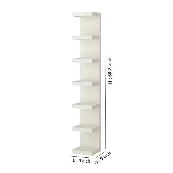 39356 WALL SHELF UNIT WHITE LACK 30X190CM