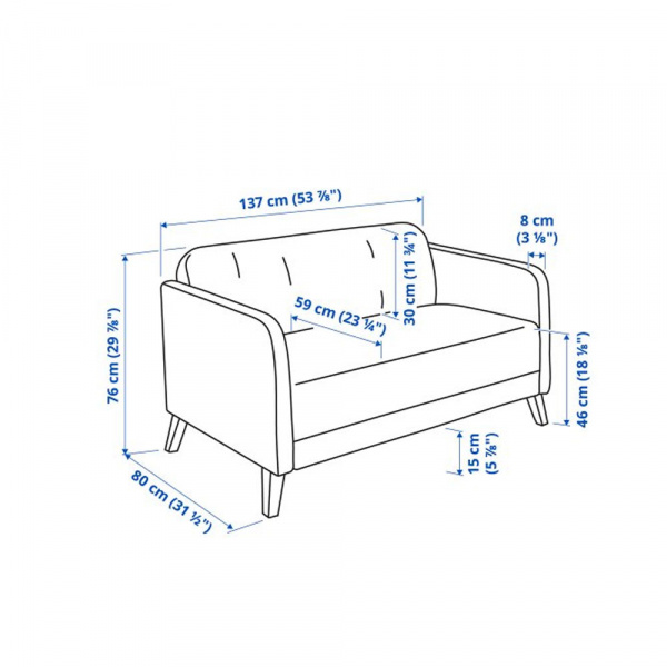 17429 2 SEAT SOFA LINANAS VISSEL BEIGE