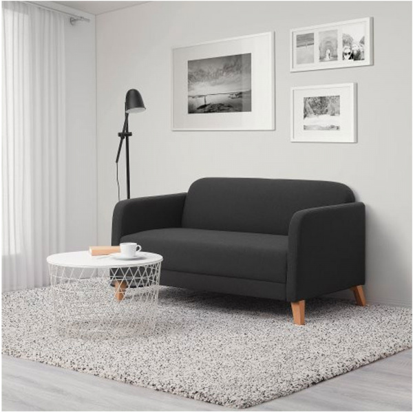 17427 2 SEAT SOFA LINANAS VISSEL DARK GREY