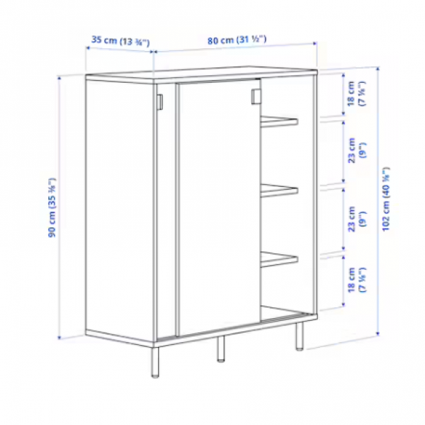 31068 MACKAPAR SHOE CABINET 80X35CM 50334751
