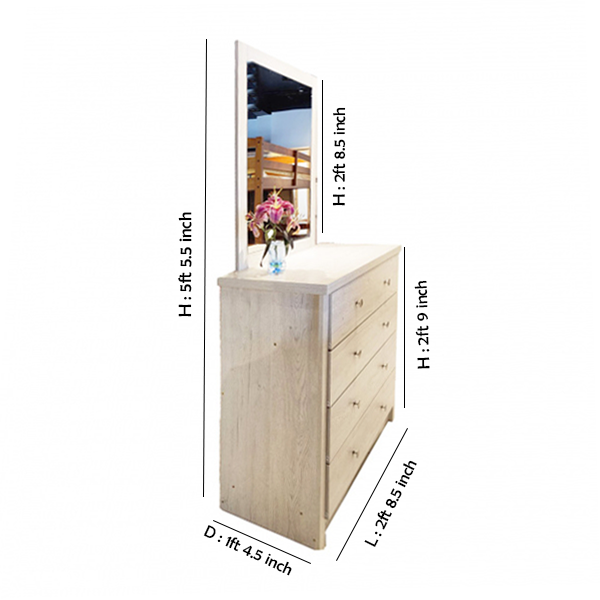 30605 DRESSER WITH MIRROR GV WN4DDS 1/2 SNOW OAK