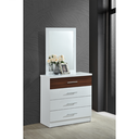 19443 DRESSING TABLE GV PG4DDS WITH MIRROR 1/2 WHITE HAZEL