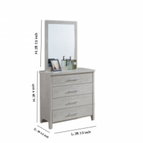 30606 DRESSER WITH MIRROR GV H04DDS 1/2 SNOW OAK