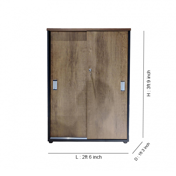 31246 SLIDING DOOR CABINET OZ-2D12 800WX400DX1200H OAK/BLACK