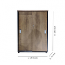 31246 SLIDING DOOR CABINET OZ-2D12 800WX400DX1200H OAK/BLACK