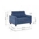 19467 SOFA ZIVO PLUS 2 SEATER BLUE