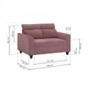 19469 SOFA ZIVO PLUS 2 SEATER ONION PINK