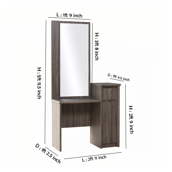 30339 DRESSING TABLE VINA DTC 343-S3 SONOMA OAK