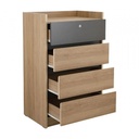 42488 MERINDA CHEST 4 DRAWERS NT/DGY 60X39X95CM
