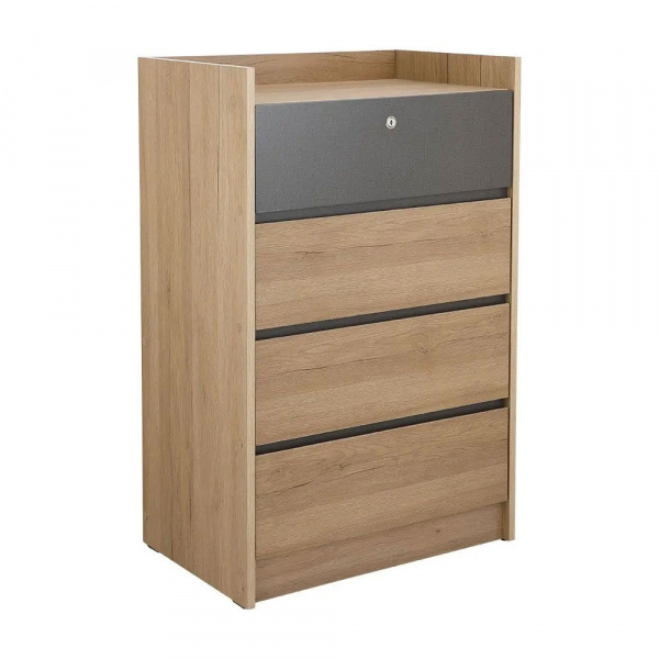42488 MERINDA CHEST 4 DRAWERS NT/DGY 60X39X95CM