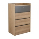 42488 MERINDA CHEST 4 DRAWERS NT/DGY 60X39X95CM