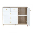 42499 ORCHID CHEST 1DR+5DRAWERS NT/WT 100X38X77CM