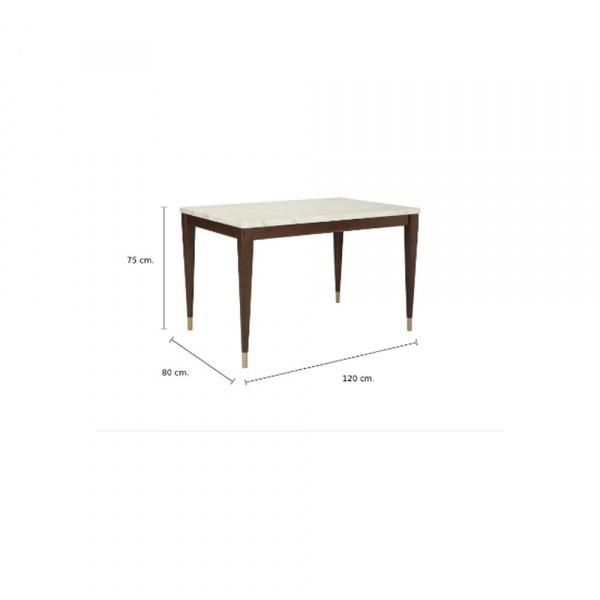 42510 PERSEO MARBLE DINING TABLE 120CM WT, 120X80X75CM