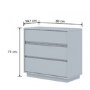 42300 HAZE CHEST 3 DRAWERS 80CM LGY 80X39.7X75CM