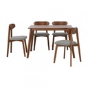 42523 MICHELL/L WOOD DINING SET (1T+4C) TK/GY, 110X126X73.5CM