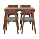 42523 MICHELL/L WOOD DINING SET (1T+4C) TK/GY, 110X126X73.5CM