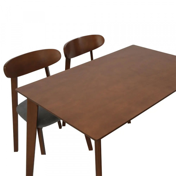 42523 MICHELL/L WOOD DINING SET (1T+4C) TK/GY, 110X126X73.5CM